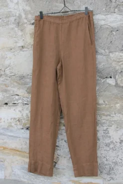 by basics Hose im klassischen Schnitt 12013 in camel - supersoftes Leinen