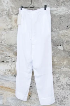 by basics Hose im klassischen Schnitt 12013 in weiß - reines Leinen