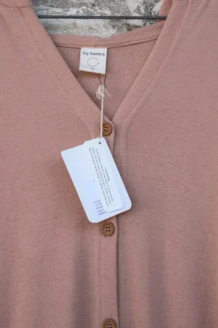 by basics Strickjacke 8009 im hellen apricot (nude) - reine, Öko Tex zertifizierte Merinowolle