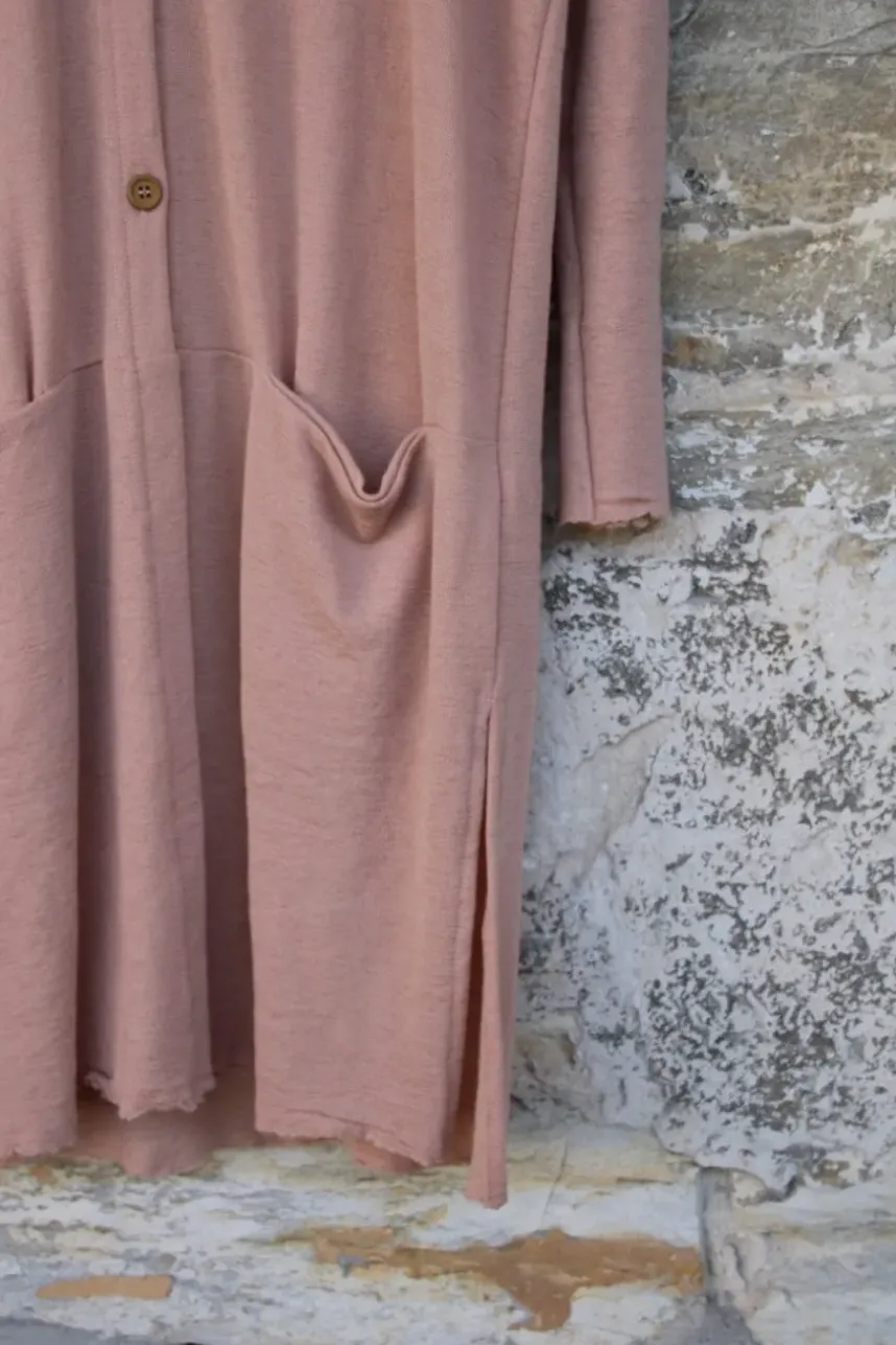 by basics Strickjacke 8009 im hellen apricot (nude) - reine, Öko Tex zertifizierte Merinowolle