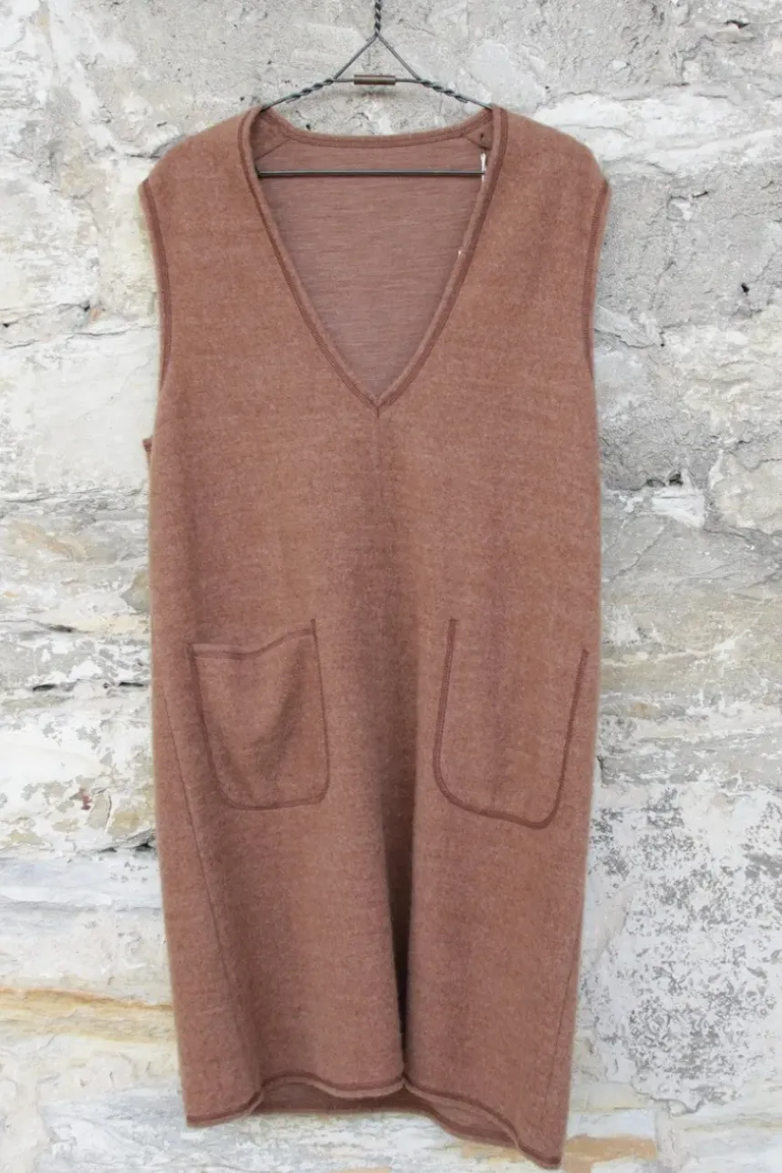 by basics Wende-Kleid 18010 in camel melange/braun - reine, superkuschelige Wolle
