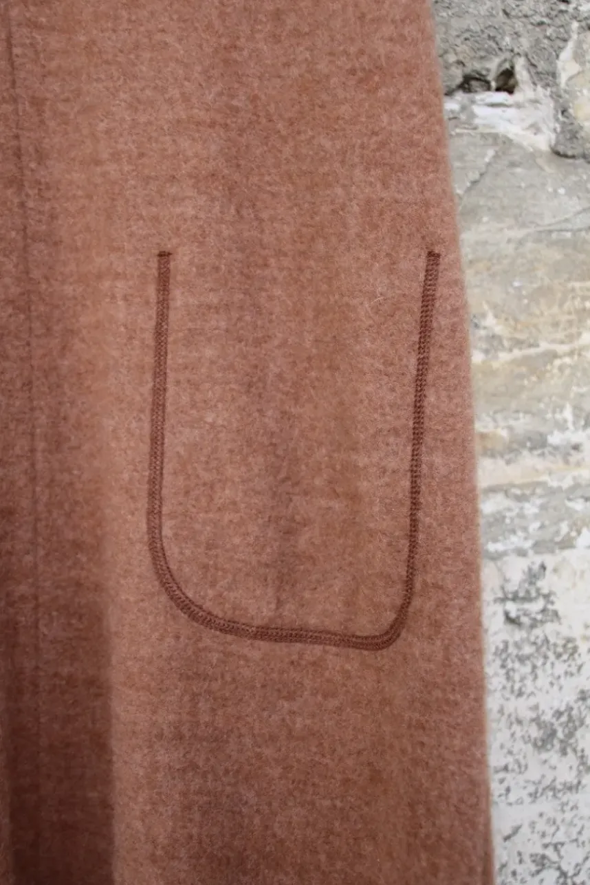 by basics Wende-Kleid 18010 in camel melange/braun - reine, superkuschelige Wolle
