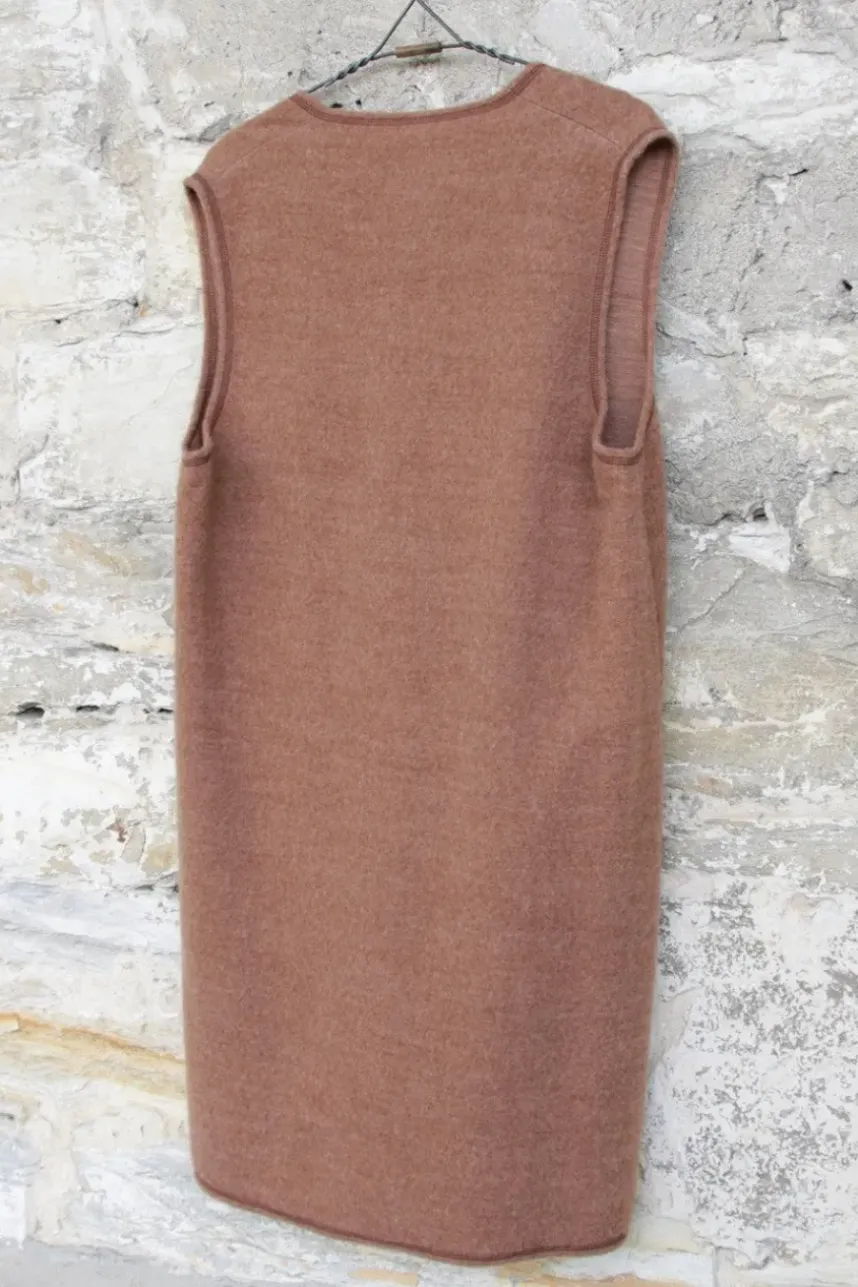 by basics Wende-Kleid 18010 in camel melange/braun - reine, superkuschelige Wolle