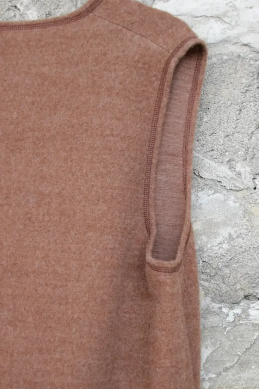 by basics Wende-Kleid 18010 in camel melange/braun - reine, superkuschelige Wolle