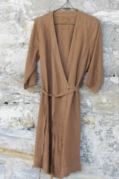by basics Wickel-Cardigan/Kleid 12015 in camel - softes Leinen