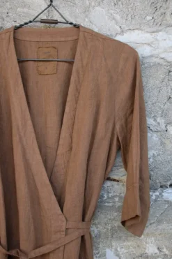by basics Wickel-Cardigan/Kleid 12015 in camel - softes Leinen