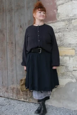 *Ewa i Walla Bluse 44101 ALETTA in schwarz (black) - softe Winterbaumwolle