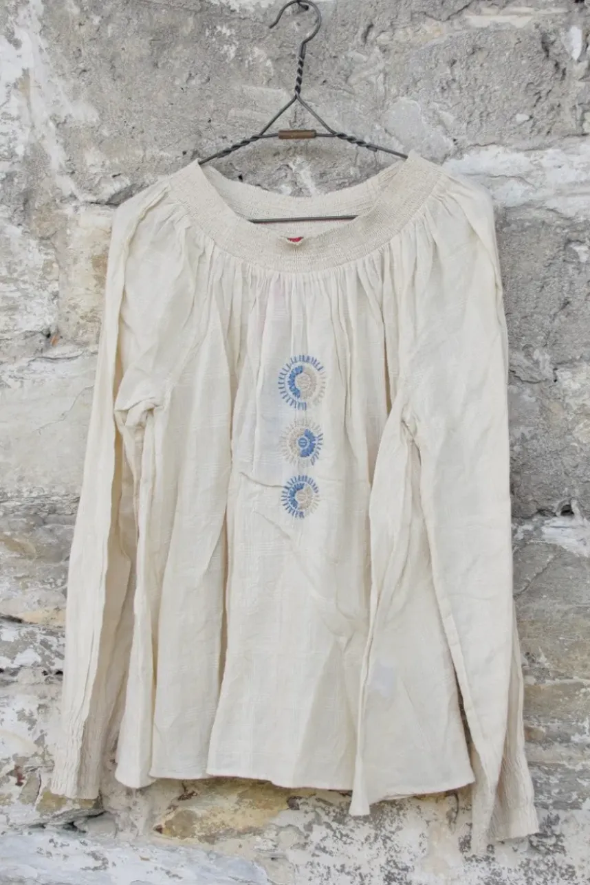Ewa i Walla Bluse 44776 aus zarten Karogewebe in creme - softer Voile