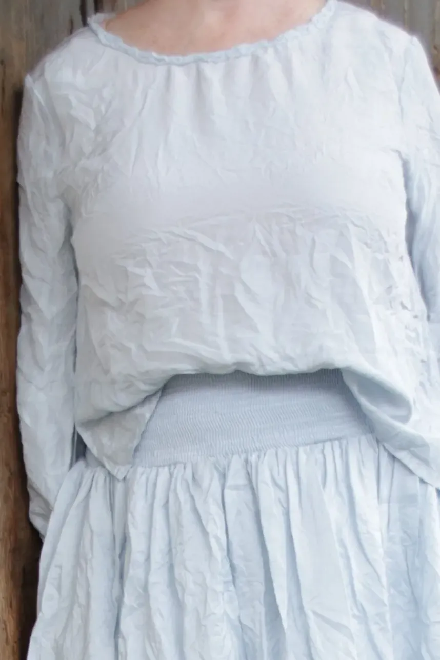 Ewa i Walla Bluse 44970 CLARA in pastellblau (ice blue) - exklusive Seide