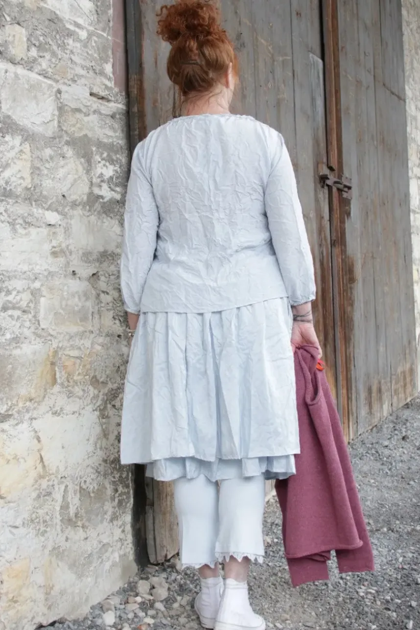 Ewa i Walla Bluse 44970 CLARA in pastellblau (ice blue) - exklusive Seide
