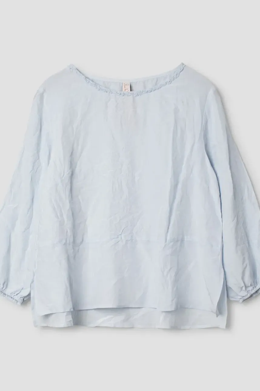 Ewa i Walla Bluse 44970 CLARA in pastellblau (ice blue) - exklusive Seide