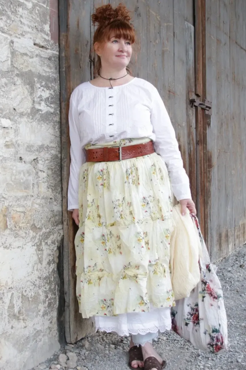 Ewa i Walla Bluse 44983 EMELIE in weiss (white) - reine Knitterbaumwolle
