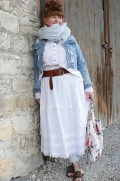 Ewa i Walla Bluse 44983 EMELIE in weiss (white) - reine Knitterbaumwolle