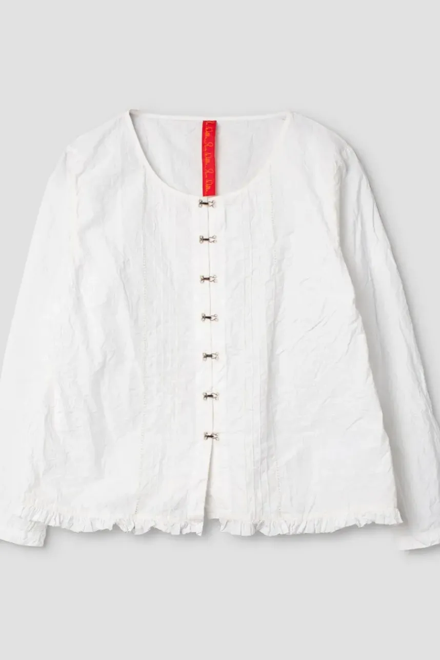 Ewa i Walla Bluse 44983 EMELIE in weiss (white) - reine Knitterbaumwolle