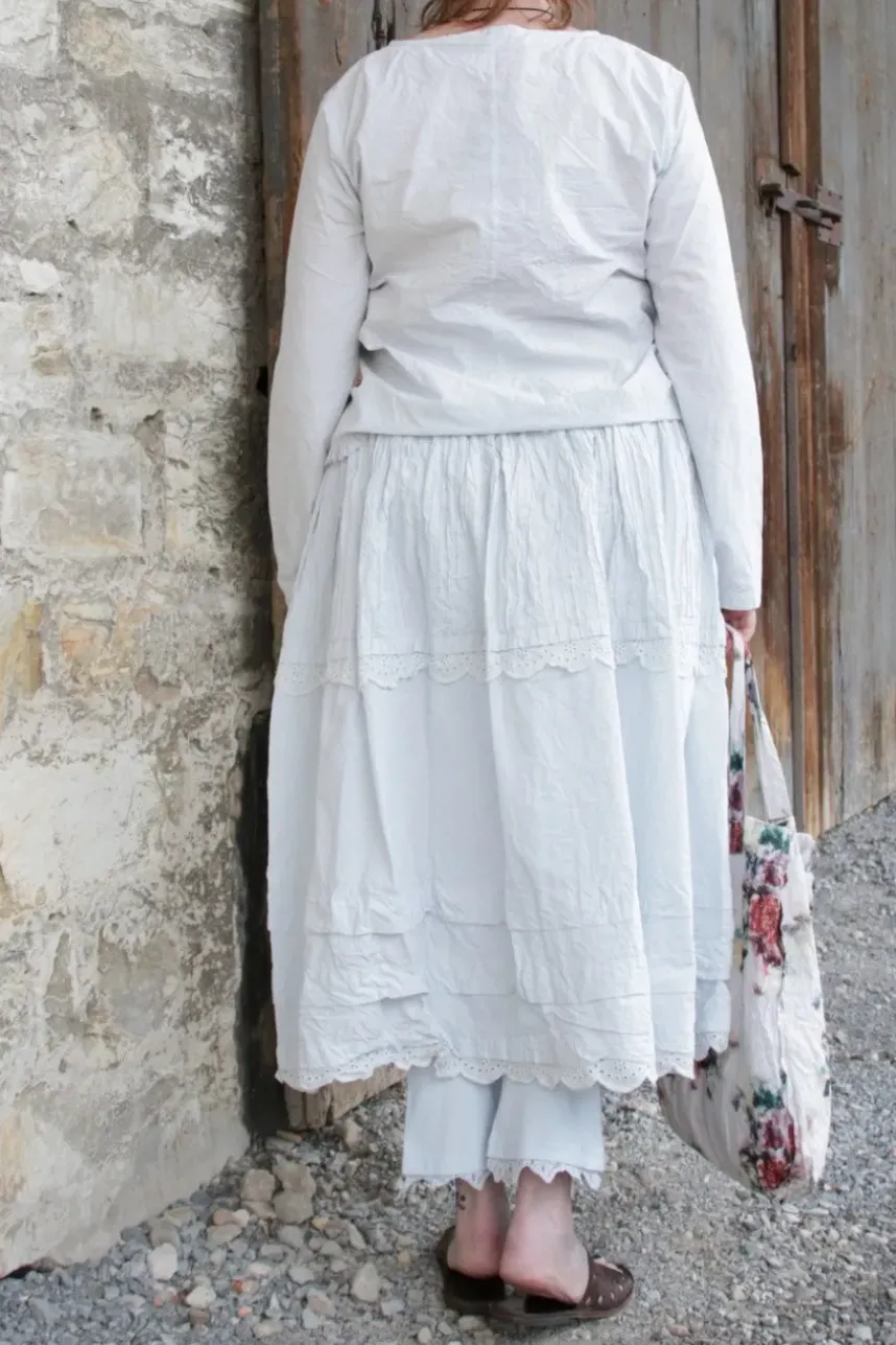 Ewa i Walla Bluse 44983 EMELIE im hellen blaugrau (ice blue) - reine Knitterbaumwolle