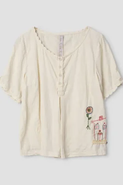 Ewa i Walla Bluse 44955 GABRIELLA in creme (bone white) - softes Leinen