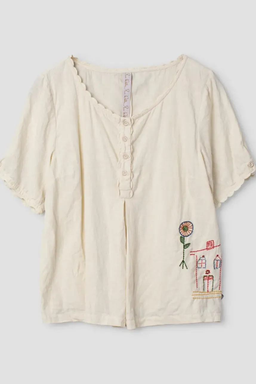 Ewa i Walla Bluse 44955 GABRIELLA in creme (bone white) - softes Leinen