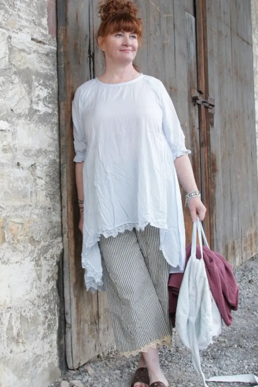 Ewa i Walla Bluse 44962 GERD in pastellblau (ice blue) - softe Sushi Voile aus Baumwolle & Viskose