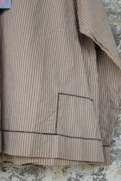 Ewa i Walla Bluse 44869 HERA in beige mit schwarzen Streifen - reine Knitterbaumwolle