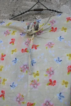 Ewa i Walla Bluse 44817 in zartem gelb mit Flowerprint - reiner, luftiger Voile