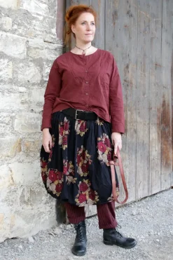 *Ewa i Walla Bluse 44103 IRELA in burgunder rot (burgundy) - reine Knitterbaumwolle