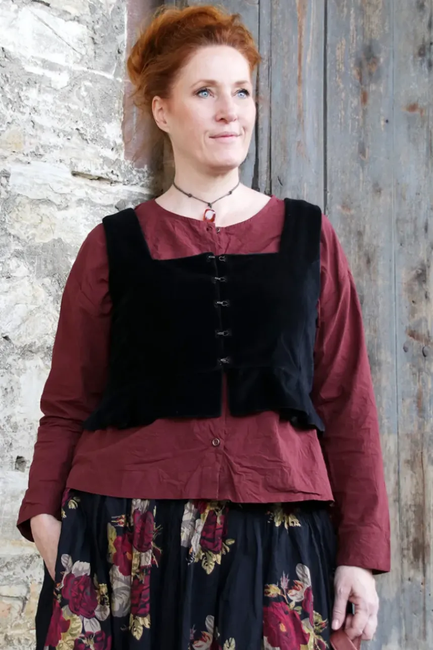 *Ewa i Walla Bluse 44103 IRELA in burgunder rot (burgundy) - reine Knitterbaumwolle