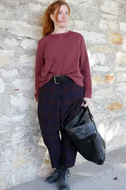 *Ewa i Walla Bluse 44102 JOAN in burgunder rot (burgundy) - softe Winterbaumwolle