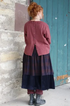 *Ewa i Walla Bluse 44102 JOAN in burgunder rot (burgundy) - softe Winterbaumwolle