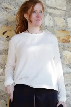 *Ewa i Walla Bluse 44102 JOAN in creme (cream) - softe Winterbaumwolle