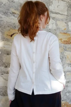 *Ewa i Walla Bluse 44102 JOAN in creme (cream) - softe Winterbaumwolle