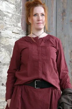 *Ewa i Walla Bluse 44107 LOIS in burgunder rot (burgundy) - reine Knitterbaumwolle
