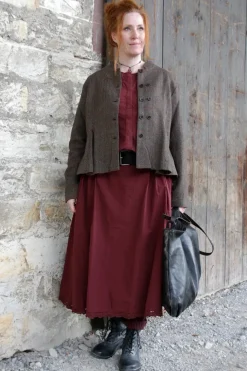 *Ewa i Walla Bluse 44107 LOIS in burgunder rot (burgundy) - reine Knitterbaumwolle