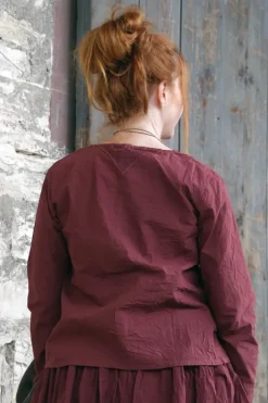 *Ewa i Walla Bluse 44107 LOIS in burgunder rot (burgundy) - reine Knitterbaumwolle