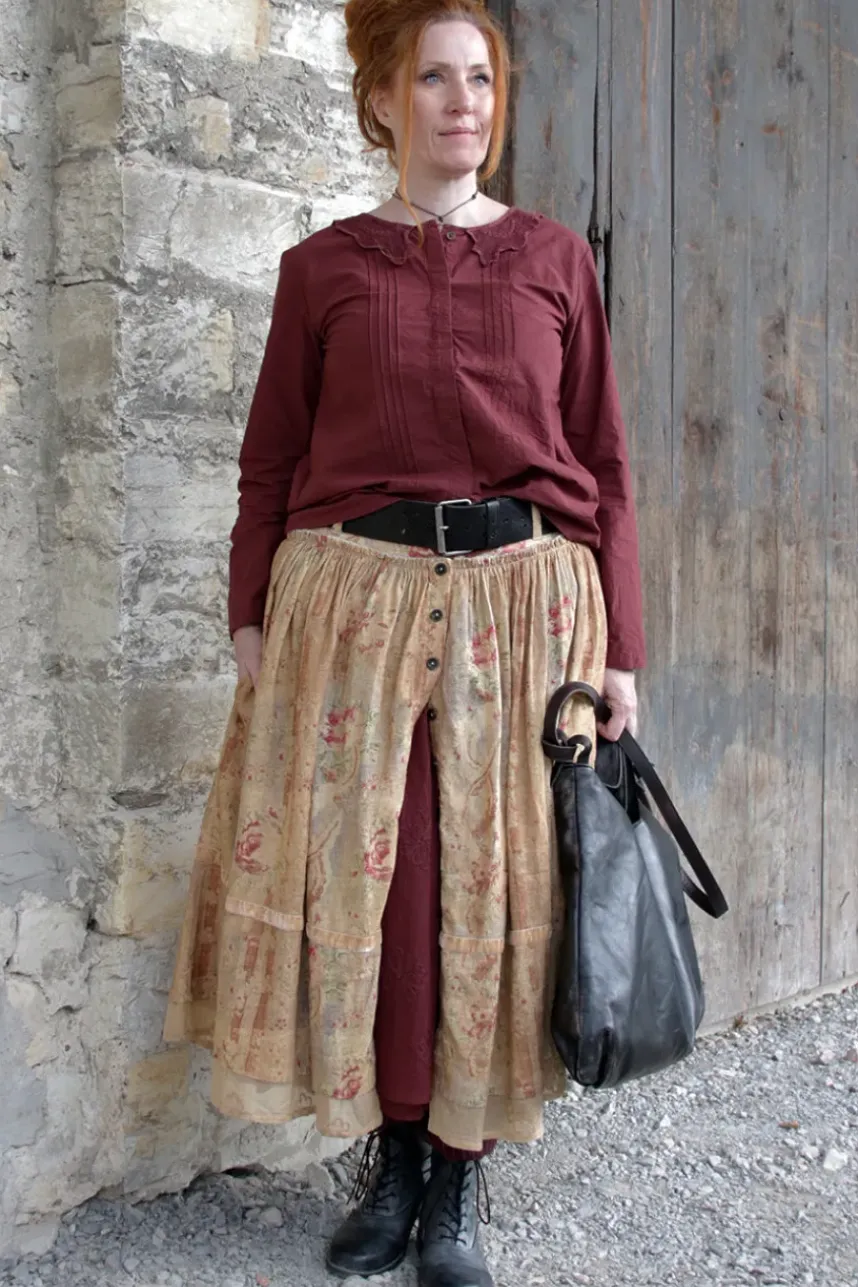 *Ewa i Walla Bluse 44107 LOIS in burgunder rot (burgundy) - reine Knitterbaumwolle