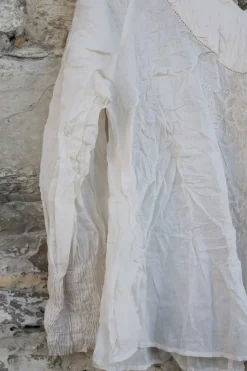 Ewa i Walla Bluse 44910 ROSMARI in creme mit Stickereien- reiner, softer Organza