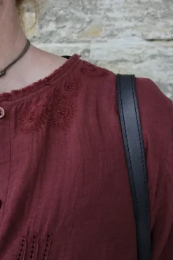 *Ewa i Walla Bluse 44104 SIGYN in burgunder rot (burgundy) - softe Winterbaumwolle