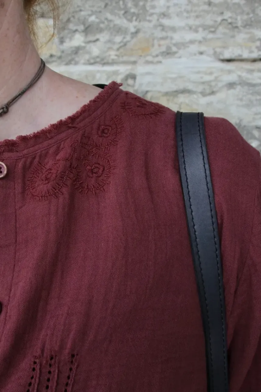 *Ewa i Walla Bluse 44104 SIGYN in burgunder rot (burgundy) - softe Winterbaumwolle