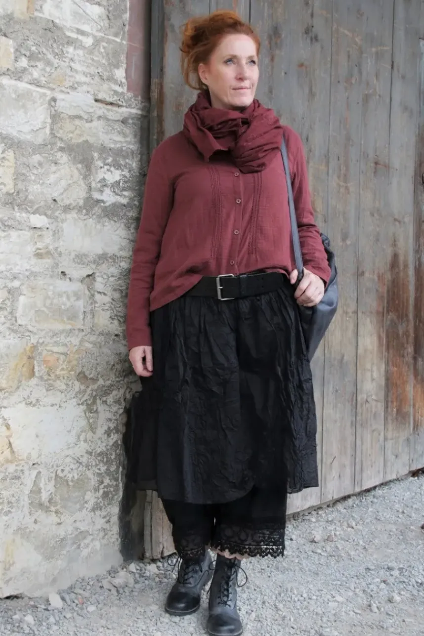 *Ewa i Walla Bluse 44104 SIGYN in burgunder rot (burgundy) - softe Winterbaumwolle