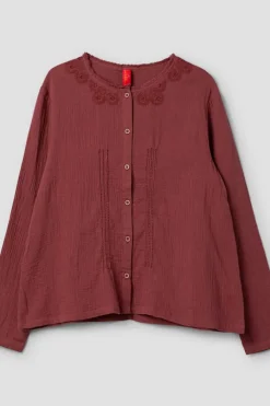 *Ewa i Walla Bluse 44104 SIGYN in burgunder rot (burgundy) - softe Winterbaumwolle