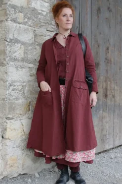 *Ewa i Walla Bluse 44105 VALFRIED in burgunder rot (burgundy) - reine Knitterbaumwolle