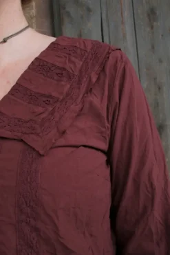 *Ewa i Walla Bluse 44105 VALFRIED in burgunder rot (burgundy) - reine Knitterbaumwolle