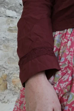 *Ewa i Walla Bluse 44105 VALFRIED in burgunder rot (burgundy) - reine Knitterbaumwolle