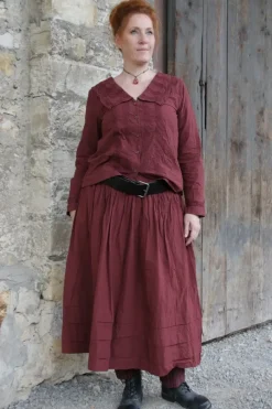 *Ewa i Walla Bluse 44105 VALFRIED in burgunder rot (burgundy) - reine Knitterbaumwolle
