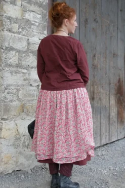 *Ewa i Walla Bluse 44105 VALFRIED in burgunder rot (burgundy) - reine Knitterbaumwolle