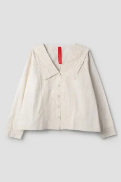 *Ewa i Walla Bluse 44105 VALFRIED in natur (cream) - reine Knitterbaumwolle