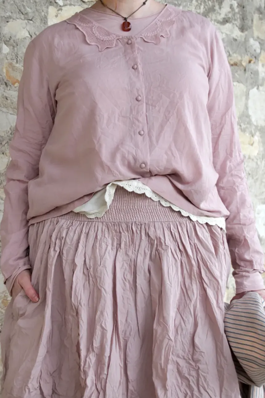 Ewa i Walla Bluse AGNA 44123 in rose (pale mauve) - Sushi Voile aus Baumwolle und Viskose