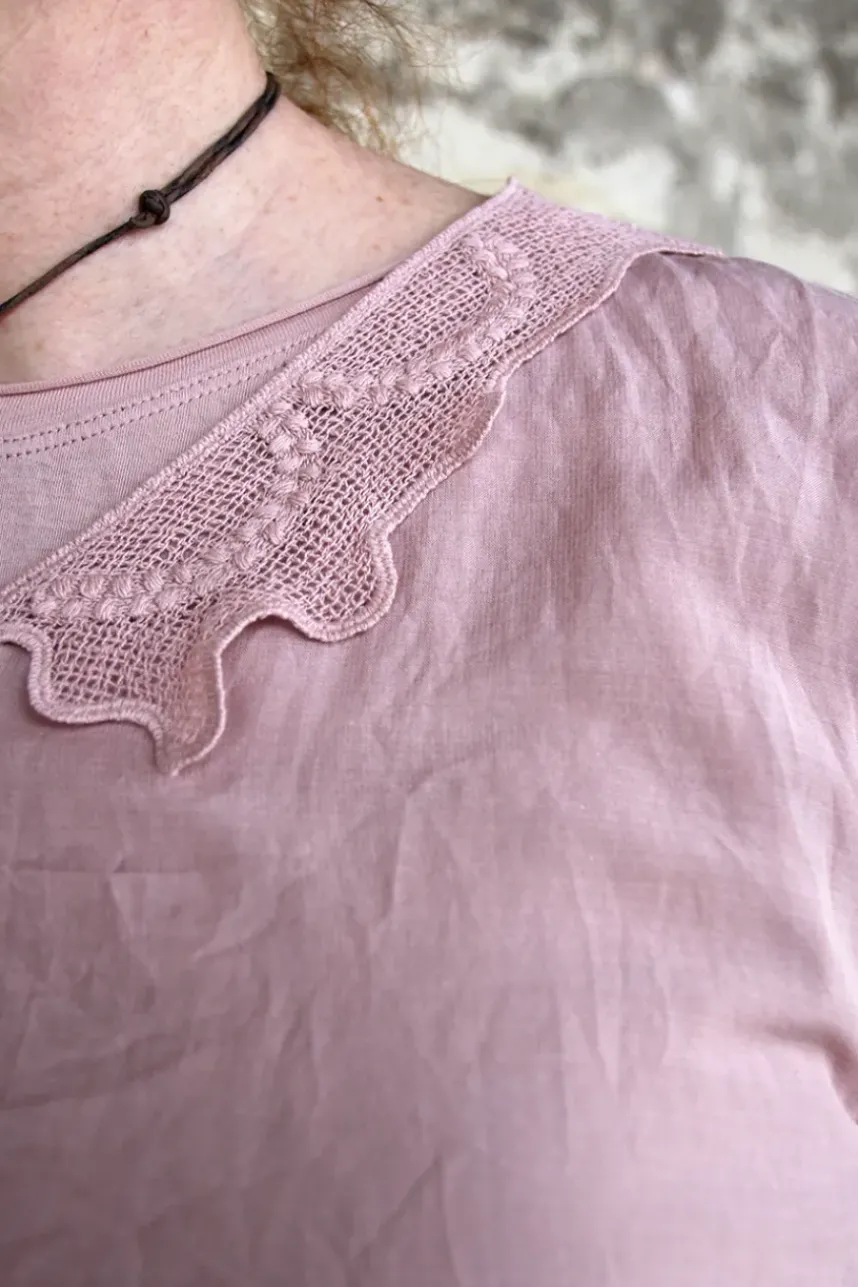 Ewa i Walla Bluse AGNA 44123 in rose (pale mauve) - Sushi Voile aus Baumwolle und Viskose