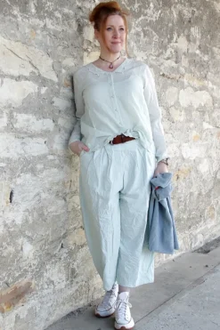 Ewa i Walla Bluse AGNA 44123 in zartem mint (soft jade) - Sushi Voile aus Baumwolle und Viskose