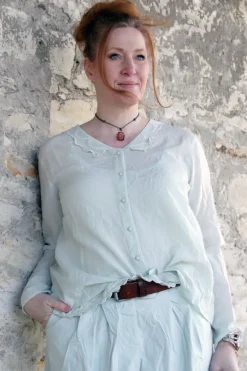 Ewa i Walla Bluse AGNA 44123 in zartem mint (soft jade) - Sushi Voile aus Baumwolle und Viskose