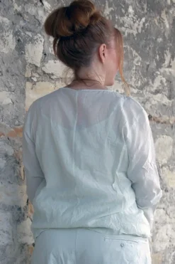 Ewa i Walla Bluse AGNA 44123 in zartem mint (soft jade) - Sushi Voile aus Baumwolle und Viskose